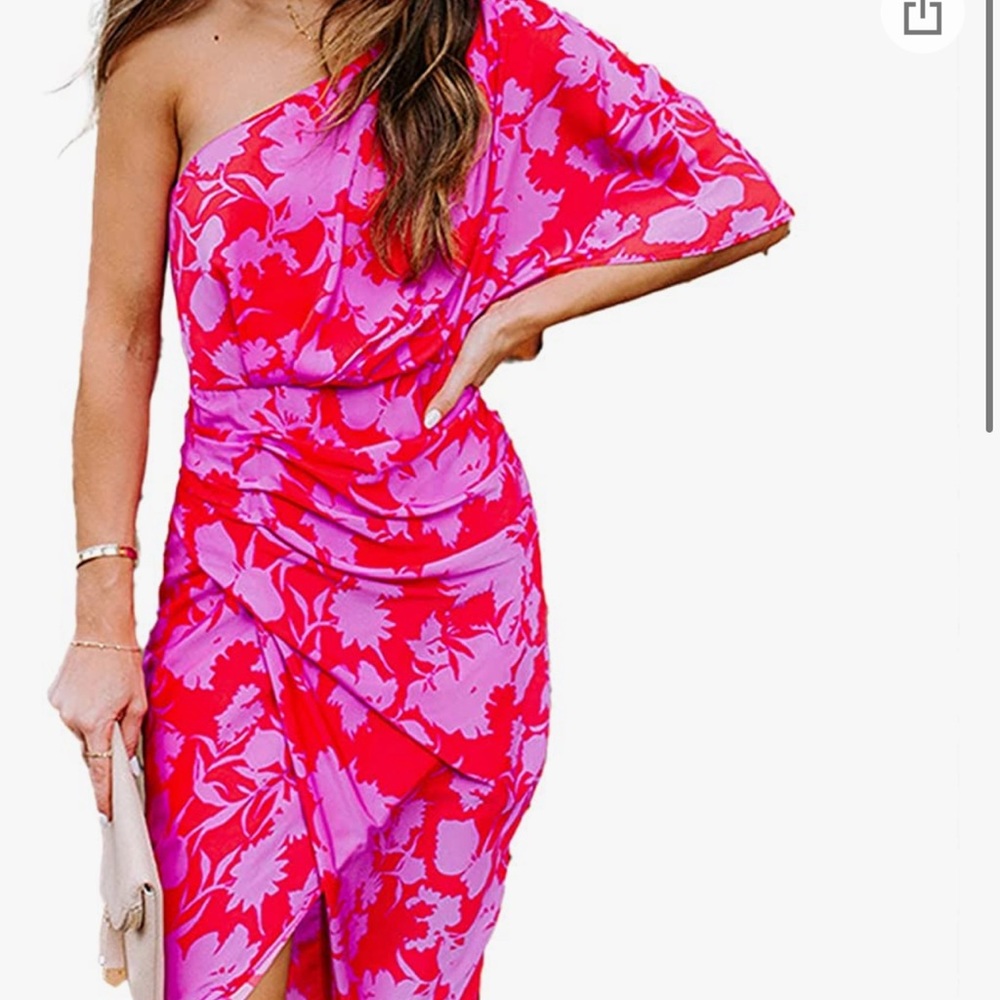 Floral One Shoulder dress